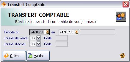 paramtrages du transfert comptable dans ApiSoft Gestion Huit