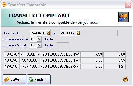 Le transfert comptable dans ApiSoft Gestion Commerciale Huit