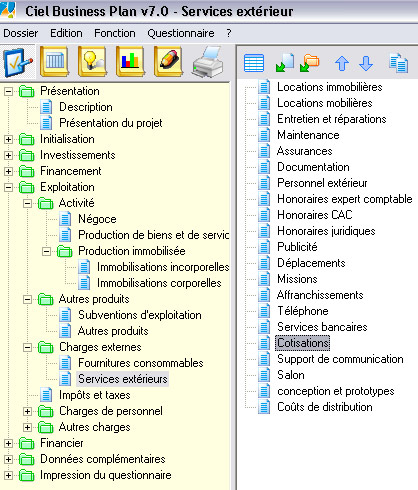 Les charges externes du business plan