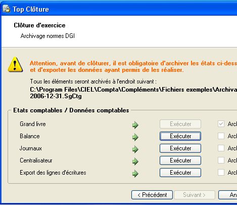 ciel compta volution 2007 : l'archivage aux normes de la D.G.I.