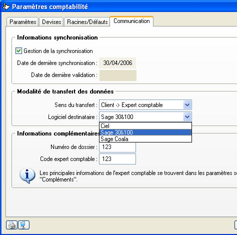 ciel compta evolution 2007 et synchro compta