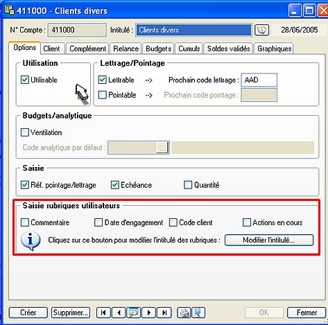 cration de rubriques personnalises dans ciel compta volution 2007