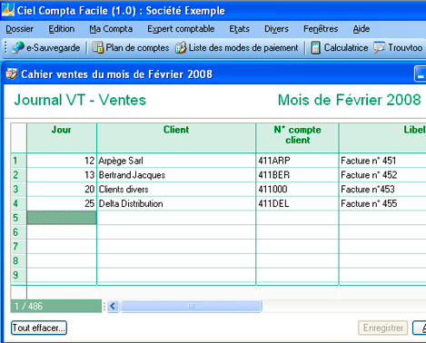 Saisie comptable dans Ciel Compta 2008 Facile