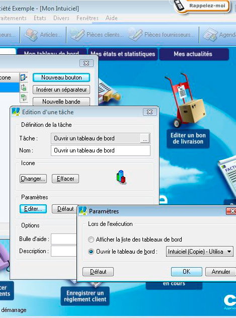 Ouverture automatique d'un tableau de bord (fentre personnalise) avec Ciel Gestion Commerciale 2008