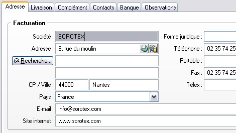 Golocalisation dans la fiche client