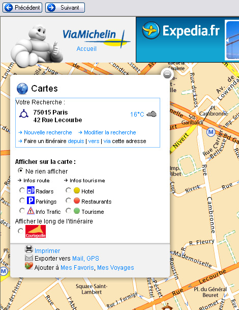 Ciel Gestion Commerciale * (Millsime et Evolution) : Infos routires et htelires sur la carte de golocalisation du client (2)