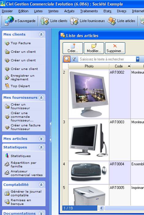 ciel gestion commerciale evolution 2007: les photos