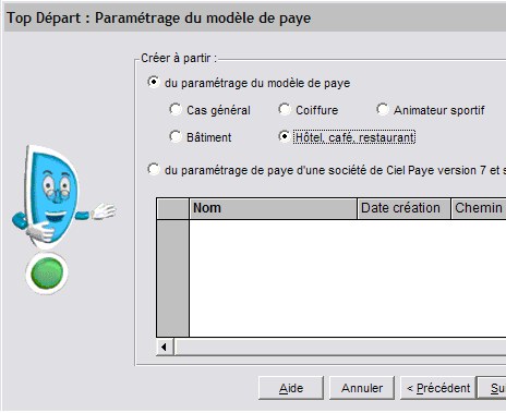 Ciel Paye 2007 : choix d'un modle de paye