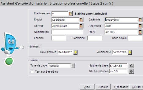 Ciel Paye 2007 : assistant d'entre du salari