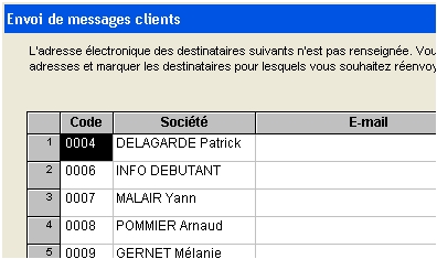 ciel gestion commerciale 2005: les emails