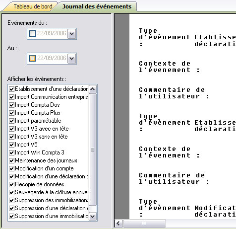 journal d'vnements d'EBP compta 2007