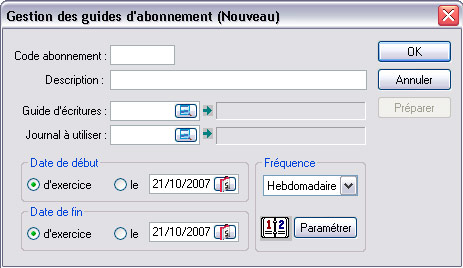 Les guides d'abonnement dans EBP Comptabilit et Facturation 2007