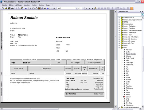 Personnalisation d'un modle de facture dans EBP Comptabilit et Facturation 2007