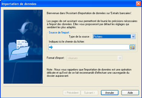 Importation paramtrable d'un relev bancaire