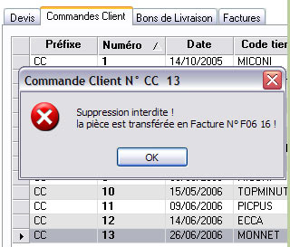 EBP gestion commerciale 2007: suppression de pice