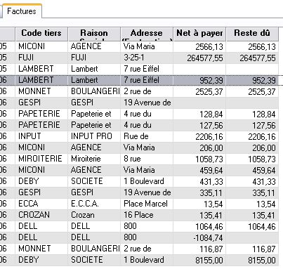 ebp gestion commerciale 2007: le reste d d'une facture