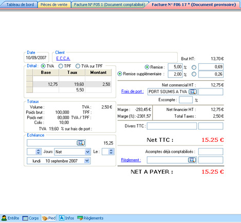 Facture provisoire dans EBP Gestion Commerciale 2008