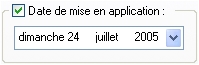 date de mise en application dans ebp gestion commerciale 2005