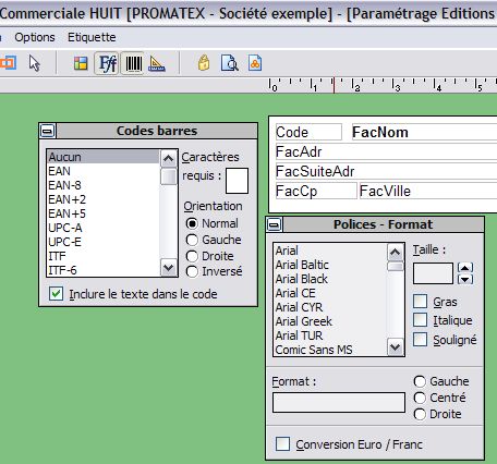 tiquettes code-barres dans apisoft gestion huit