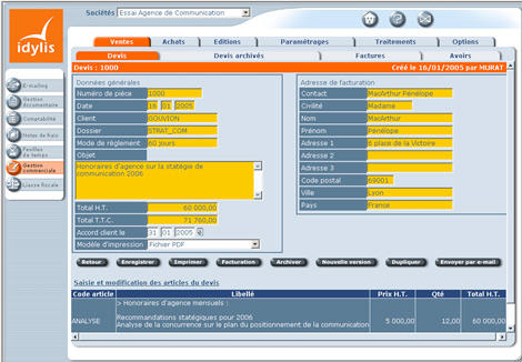 idylis Gestion commerciale Entreprise *