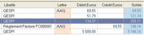 les codes de lettrage dans EBP compta flash 2005