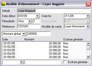 Un modle d'abonnement dans Sage comptabilit 30