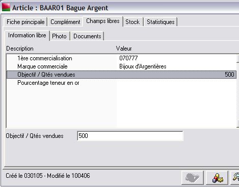 informations libres dans sage gestion commerciale 30 v12