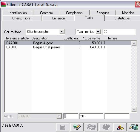 les tarifs d'exception dans une fiche client de sage gestion commerciale 30 v12