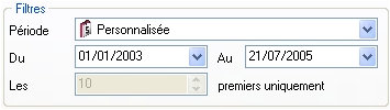 EBP devis et facturation flash 2005 : slection de priode
