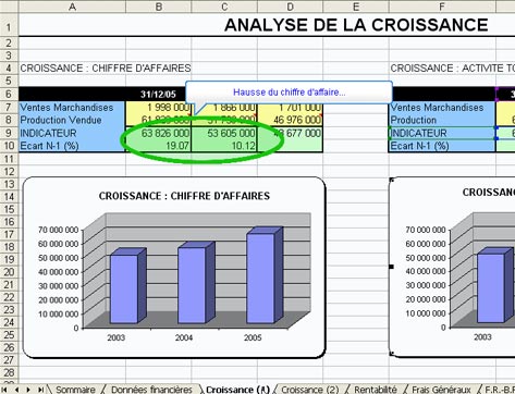 wavesoft dcisionnel : graphique d'analyse de la croissance