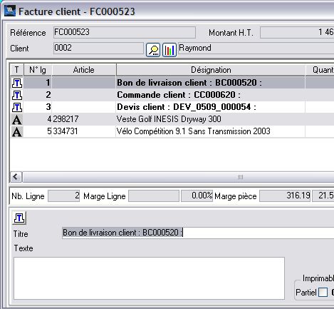 facture client dans wavesoft gestion