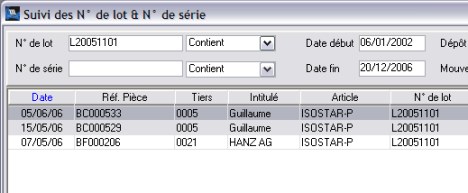 wavesoft gestion : suivi des numros de lot