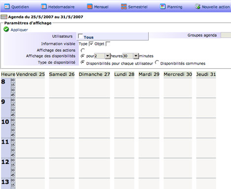 yellowbox CRM : agenda